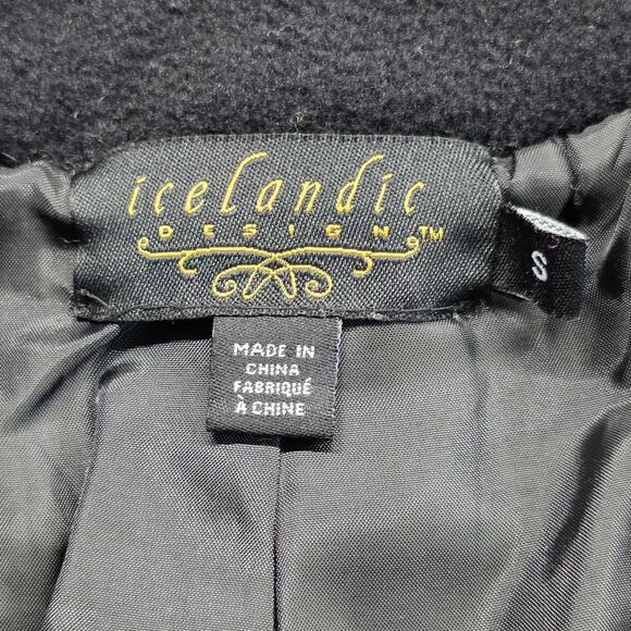 Icelandic Design Womens Wool Vest Embroidered Green Button Up Size S - Picture 12 of 14